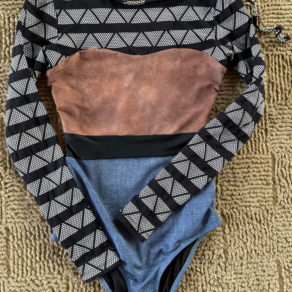 Seea Geometric Patterned Surf One Piece Swimsuit